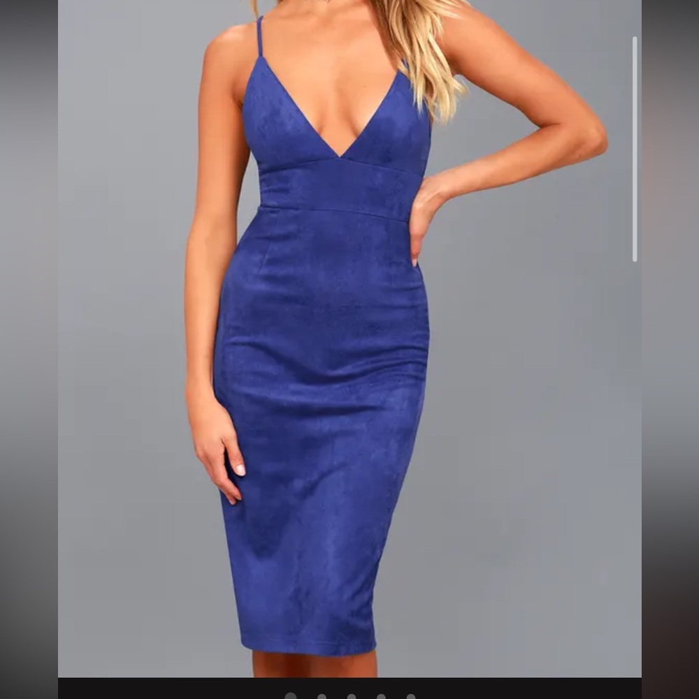 Royal blue suede dress